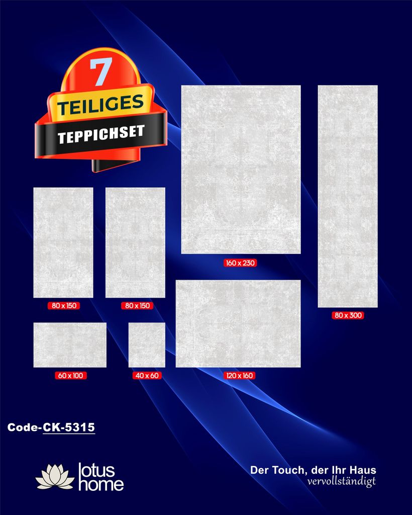 7-teiliges Teppich-Set CK-5315 Produktbild 