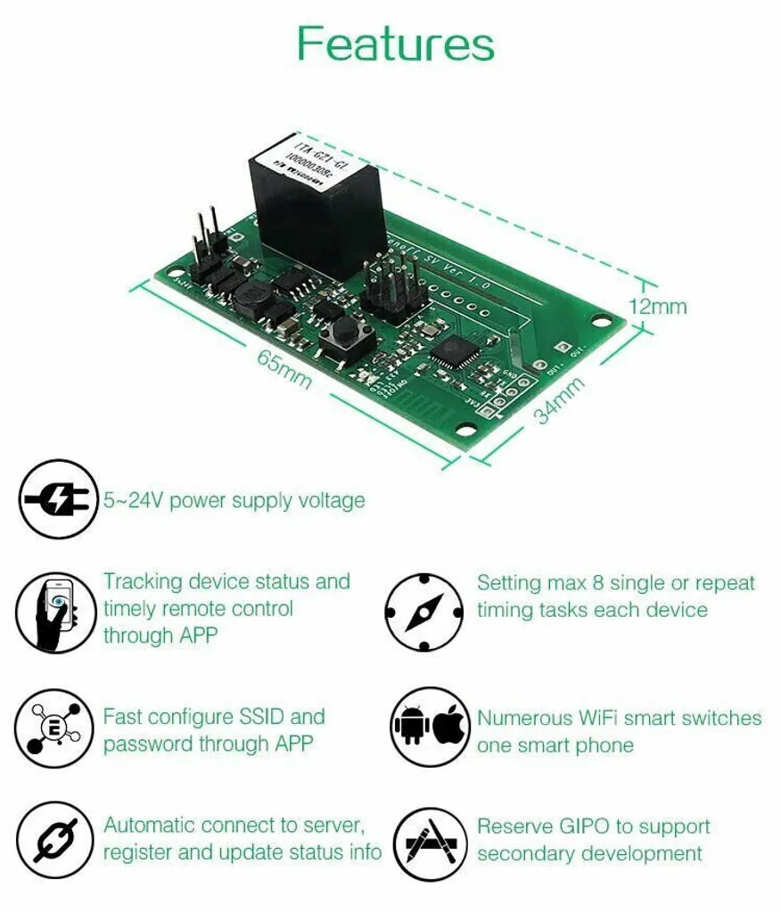 Module Sonoff SV WiFi Safe Voltage avec Mode Contact Sec pour Projet - 9