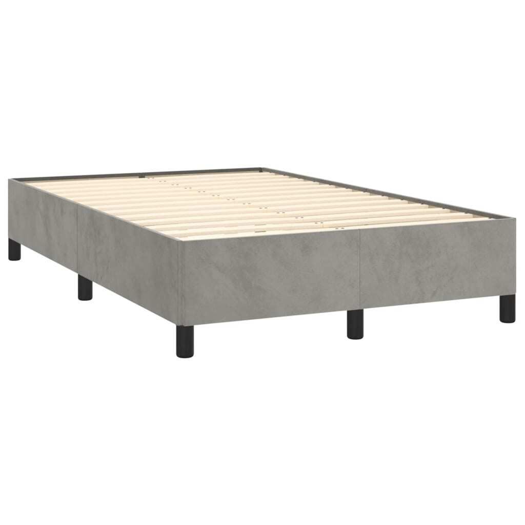 vidaXL Bettgestell ohne Matratze Hellgrau 120x190 cm Samt