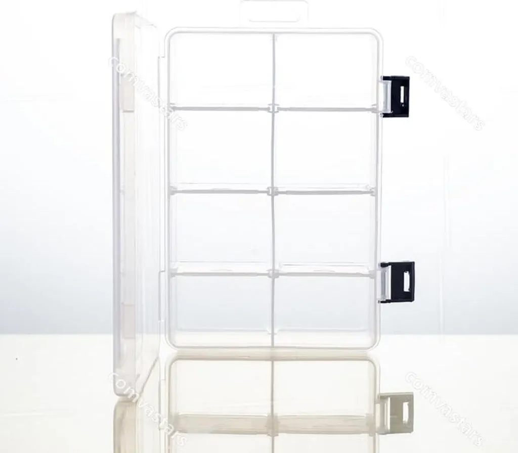 Boîte de rangement transparente à 8 compartiments pour petites pièces