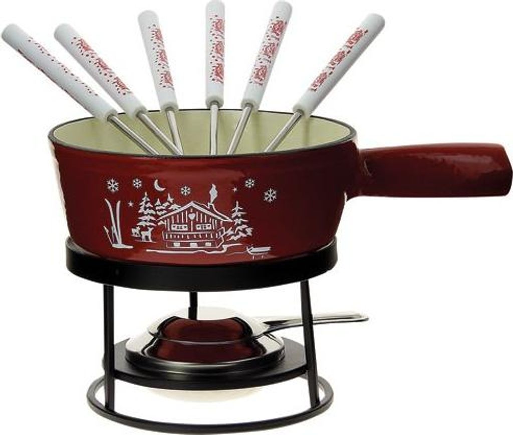 Service à fondue chalet rouge - Tableandcook - HHF-078 - Image du produit 