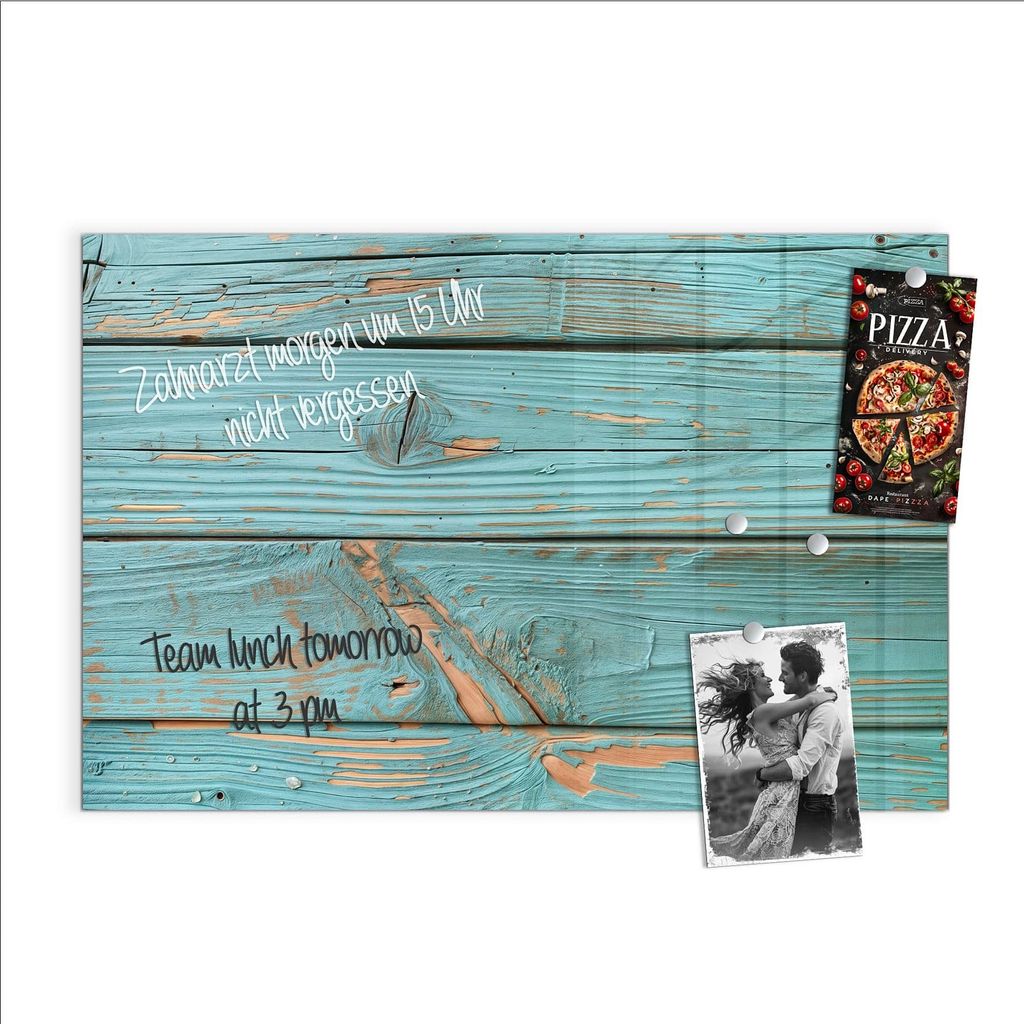 Magnettafel 60x40cm Pinnwand Whiteboard beschreibbar - Holzbretter Vintage