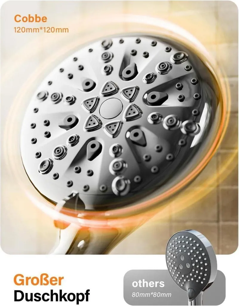Soffione doccia ad alta pressione e tubo flessibile, set soffione doccia a risparmio idrico con 5 modalità, doccette elettriche (soffione doccia con | Leroy Merlin