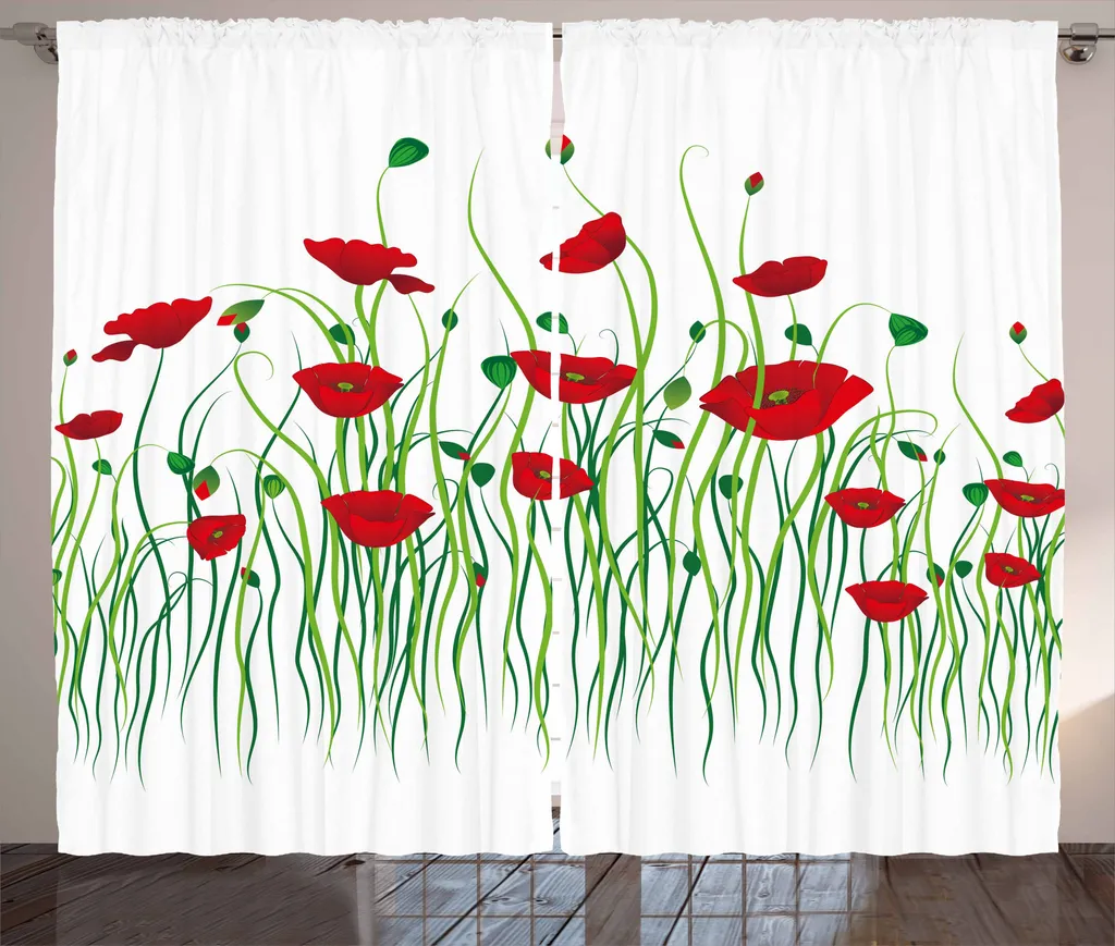 Tenda Rustica Floreale ABAKUHAUS 280x175 cm per Camera da Letto