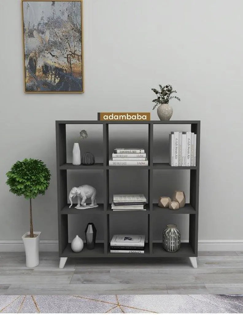 Optimisez votre rangement avec cette étagère cubique 9 cases anthracite