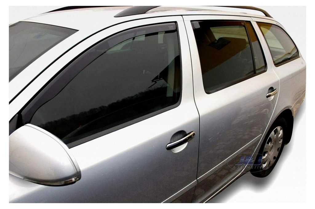 Windabweiser für Octavia II, 5-Türer Kombi 2004-2012, Heko, getönt, Set mit 4 Teilen, vorne und hinten, aerodynamisch