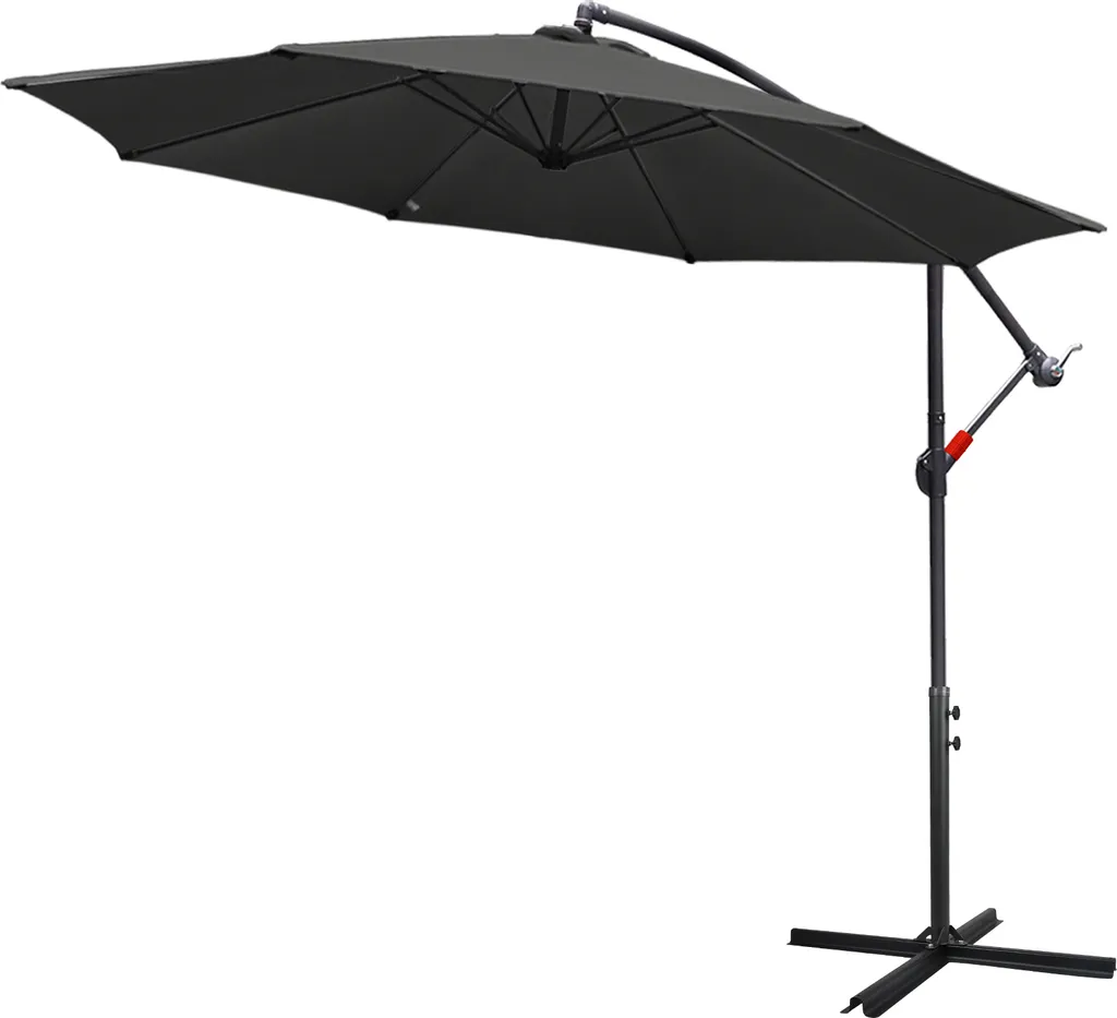 Ombrellone Girevole 360° Aopunly 3m - Grigio UV40+ per Giardino e Patio