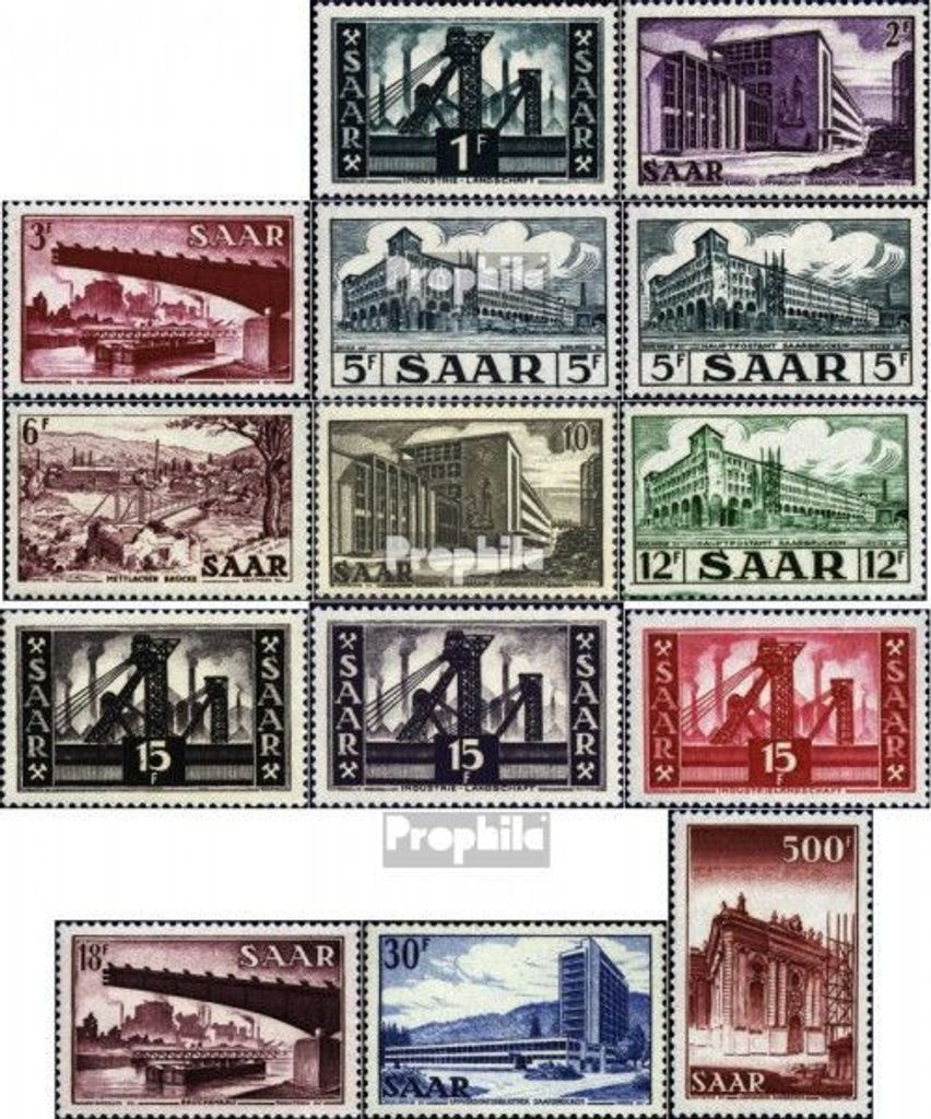 Briefmarken Saarland 1952 Mi 319-337 (kompl.Ausg.) postfrisch Saaransichten