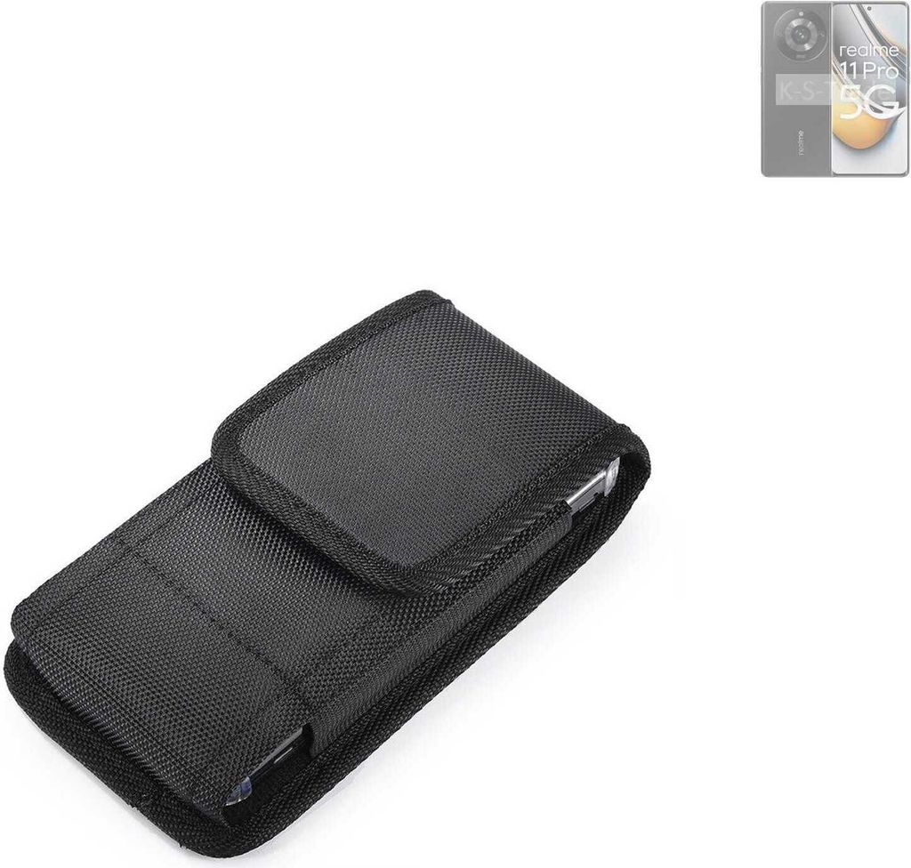 Holster Gürteltasche kompatibel mit Realme 11 Pro Holster Gürtel Tasche wasserabweisend Handy Hülle Schutz Hülle Outdoor schwarz K-S-Trade