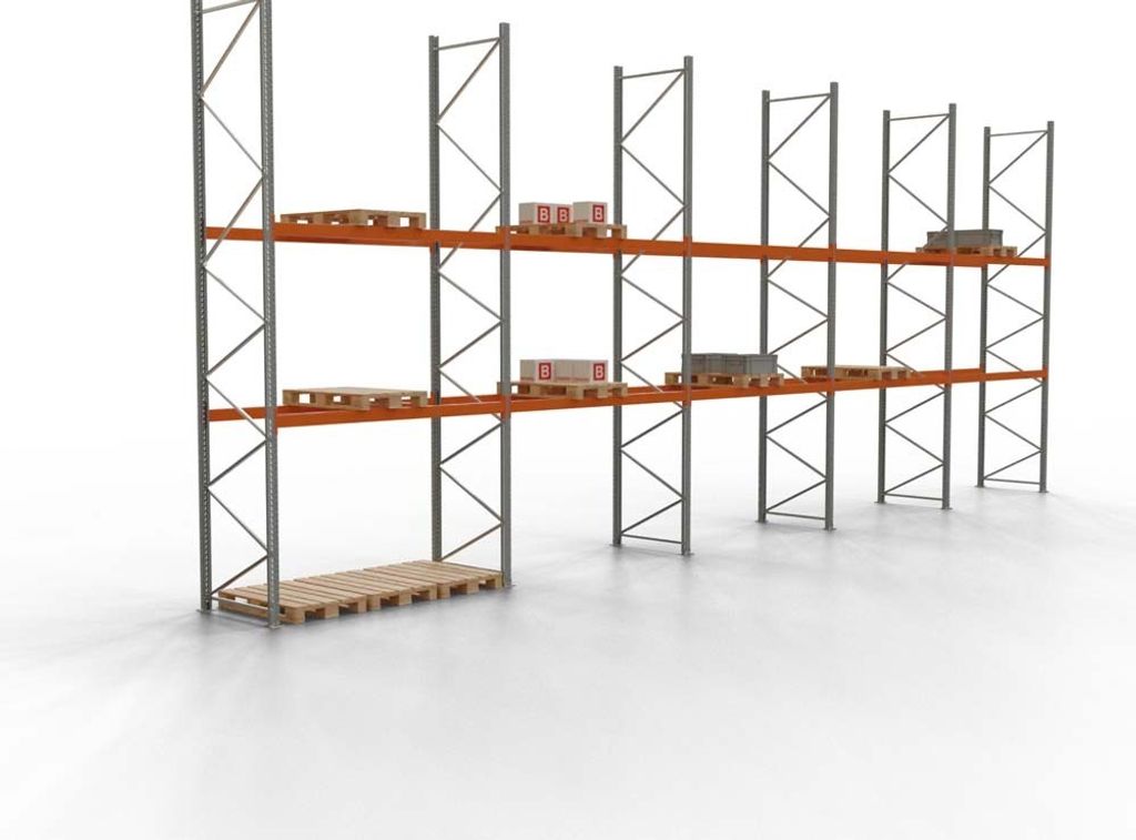 Palettenregal TAURUS | Super-Tall | HxBxT 550x1410x110cm | Fachlast 2000kg | 2 Ebenen