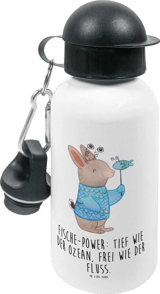 Mr. & Mrs. Panda Trinkflasche Fische Astrologie - Weiß - Geschenk, Kindergarten, Wasserflasche, Sportflasche, Kinder, Geschenkidee Zum Geburtstag,...