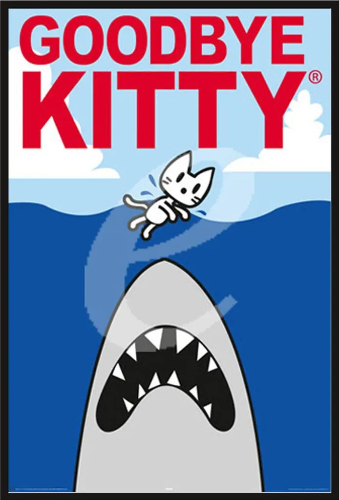 Décoration murale Goodbye Kitty Shark cadre Shinsuke noir pour salon
