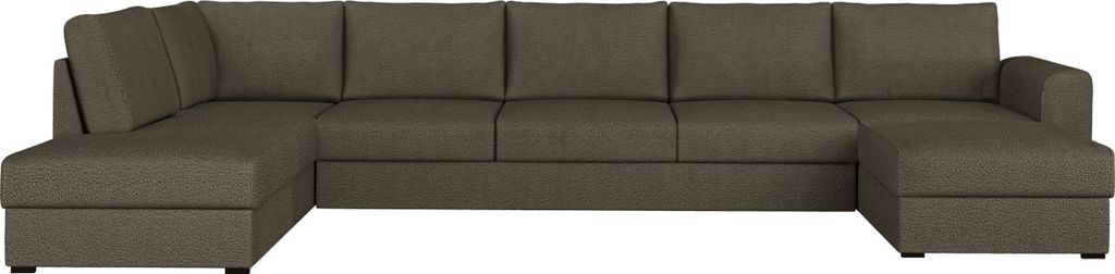 MIRJAN24 Ecksofa Wilma Large Premium, U-Form Polsterecke vom Hersteller, Schlafsofa mit zwei Bettkasten, Wohnlandschaft (Farbe: Manza 29, Seite: Li...