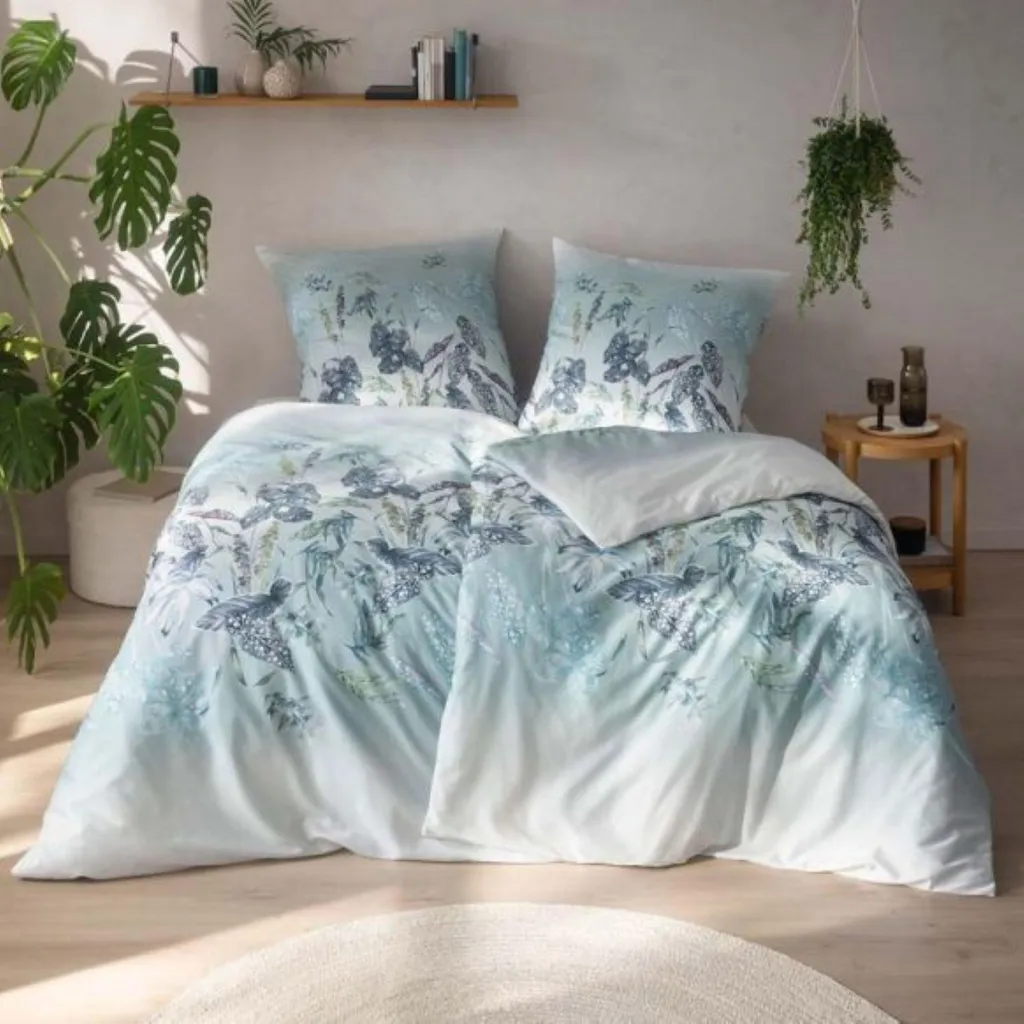 Draps Anti-Transpiration en Satin Mako 135x200 Soraia Bleu Estella