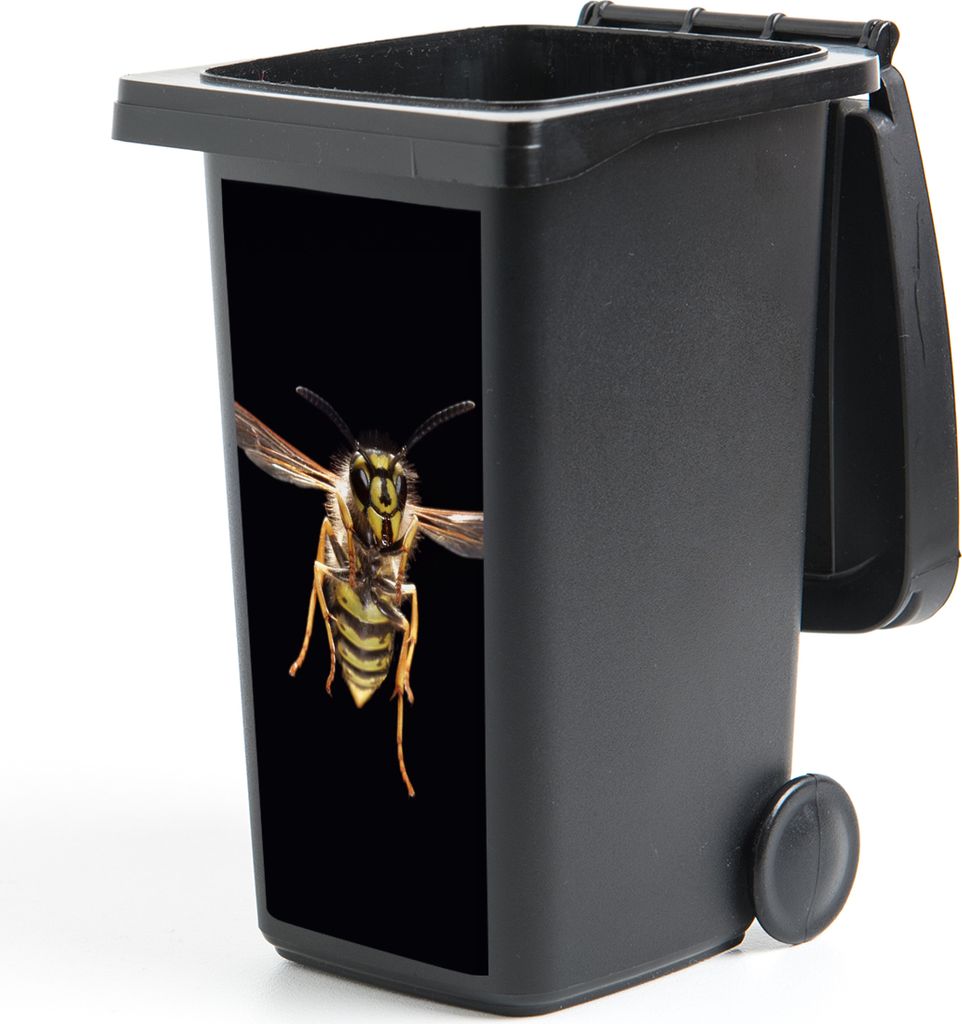 MuchoWow Mülltonnenaufkleber Wespe - Insekten - Porträt 38x80 cm