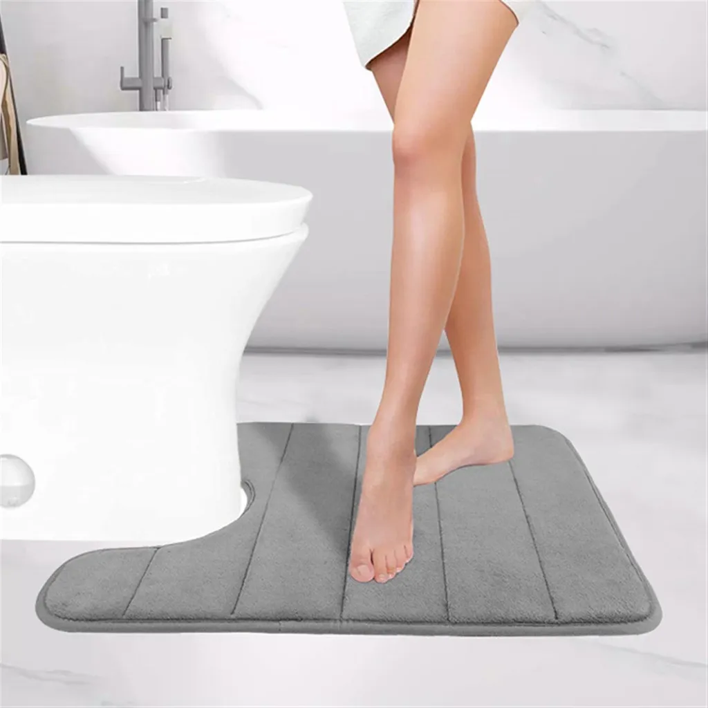 Set 5 Tappeti Bagno Grigio: Relax e Sicurezza con Microfibra Soft - 5