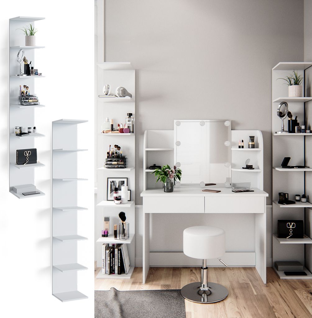 Vicco Wandregal Paolo, 30 x 190 cm 2er Set, Weiß Produktbild 2