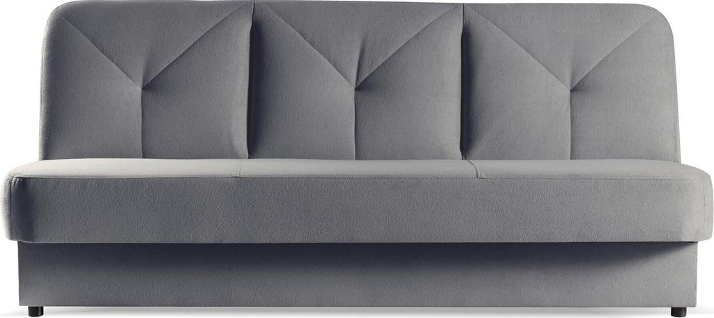 BETTSO Elegantes NARDO Schlafsofa mit Schlaffunktion und Stauraum für Bettzeug, grau in SOFT Stoff