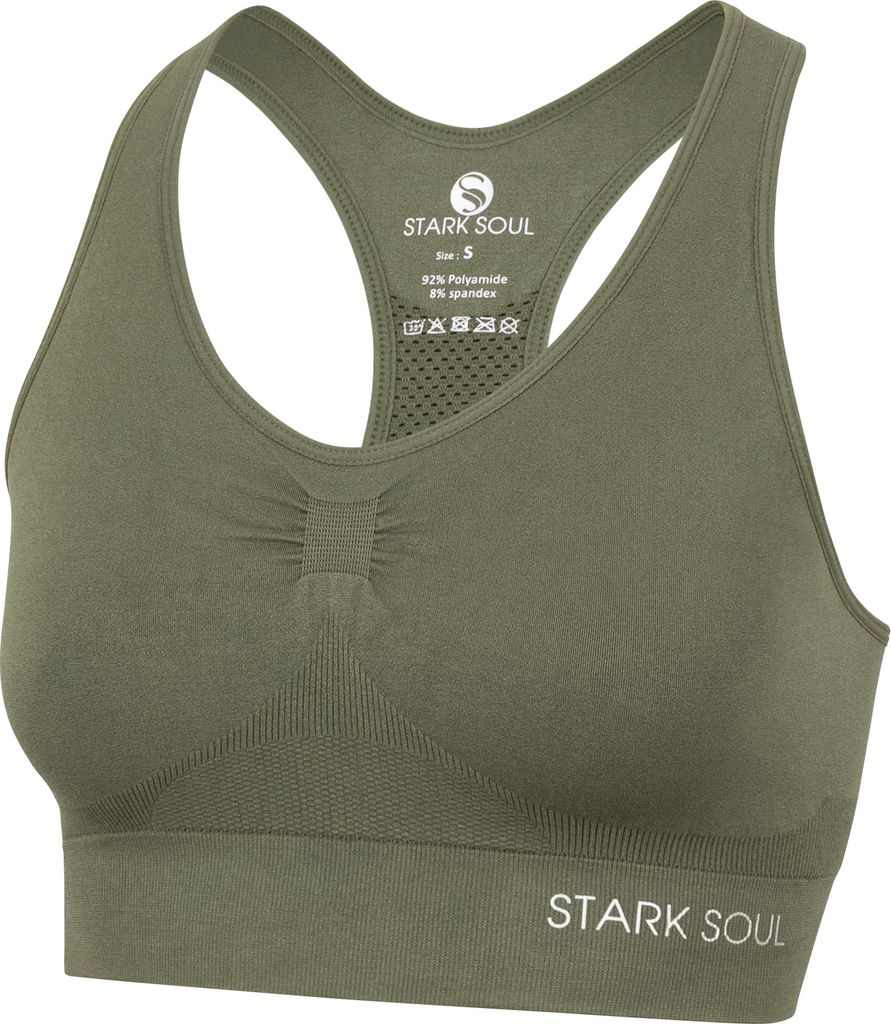 Stark Soul® Seamless Light Sports Bra - Sport BH XL khaki Produktbild 