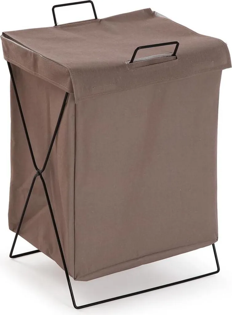 Panier à linge Versa en Métal et Polyester Marron - Format 50 Litres