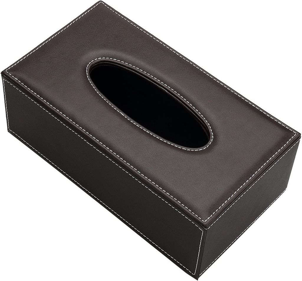 Stylische Taschentuchbox-Abdeckung Aus Leder - Türkis/Gold Für Zuhause & Büro