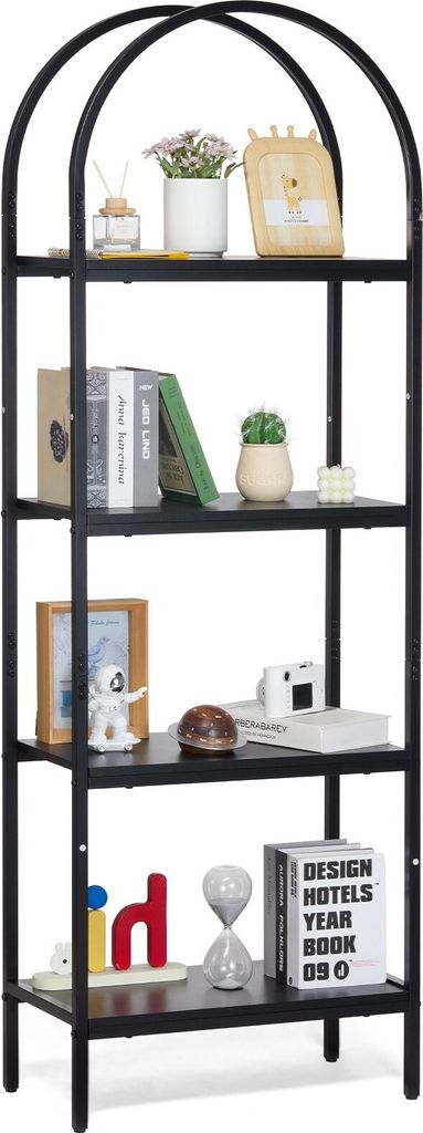 Rustikales Bücherregal Standregal Metall 4 Ebenen Wohnzimmer Büro 1,8m