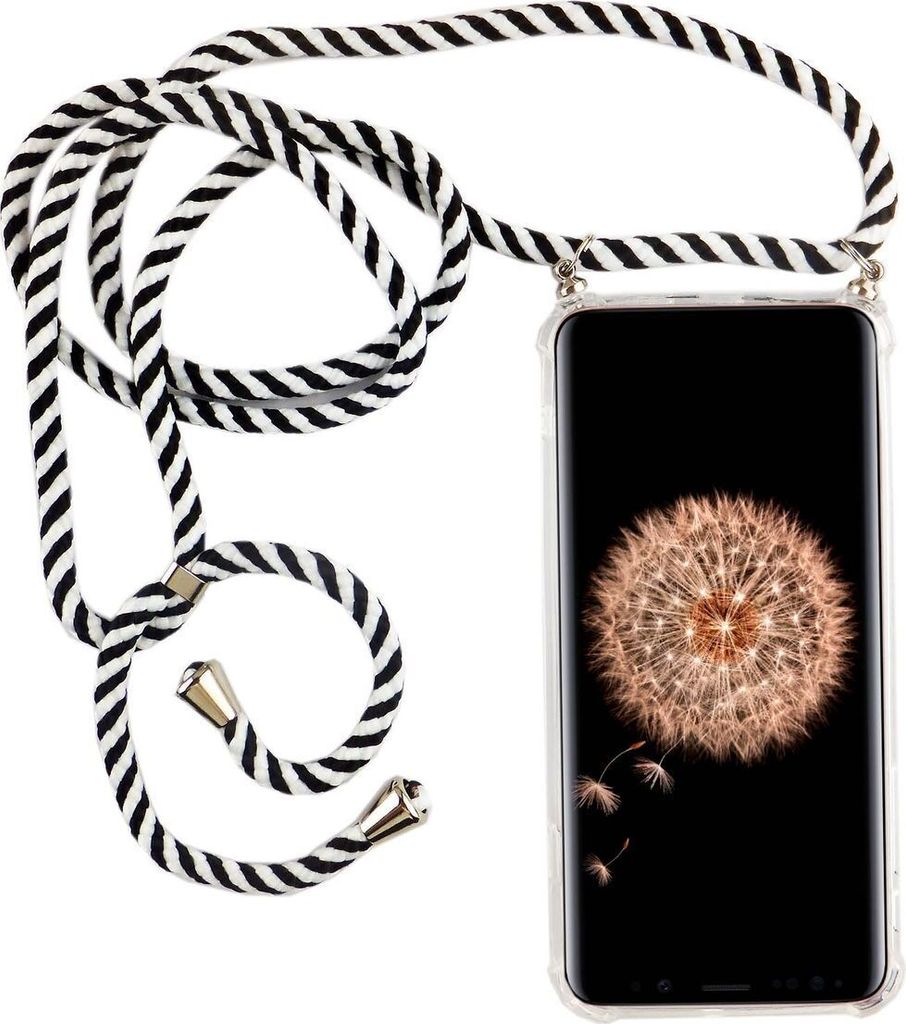 Handykette für Samsung Galaxy S9 Plus - Smartphone Necklace Hülle mit Band - Schnur mit Case zum umhängen in Schwarz
