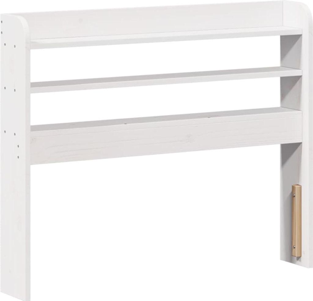 vidaXL Kopfteil mit Ablagen Weiß 75 cm Massivholz Kiefer
