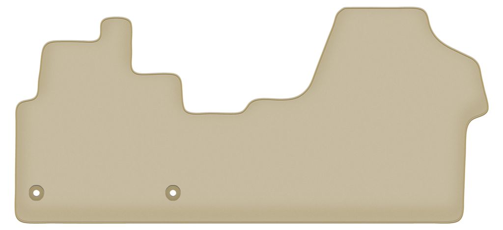 Fahrerfußmatte Velours PREMIUM beige passend für Citroen Jumpy III (2018-, Kastenwagen komplett) – mit Befestigungen – passgenau