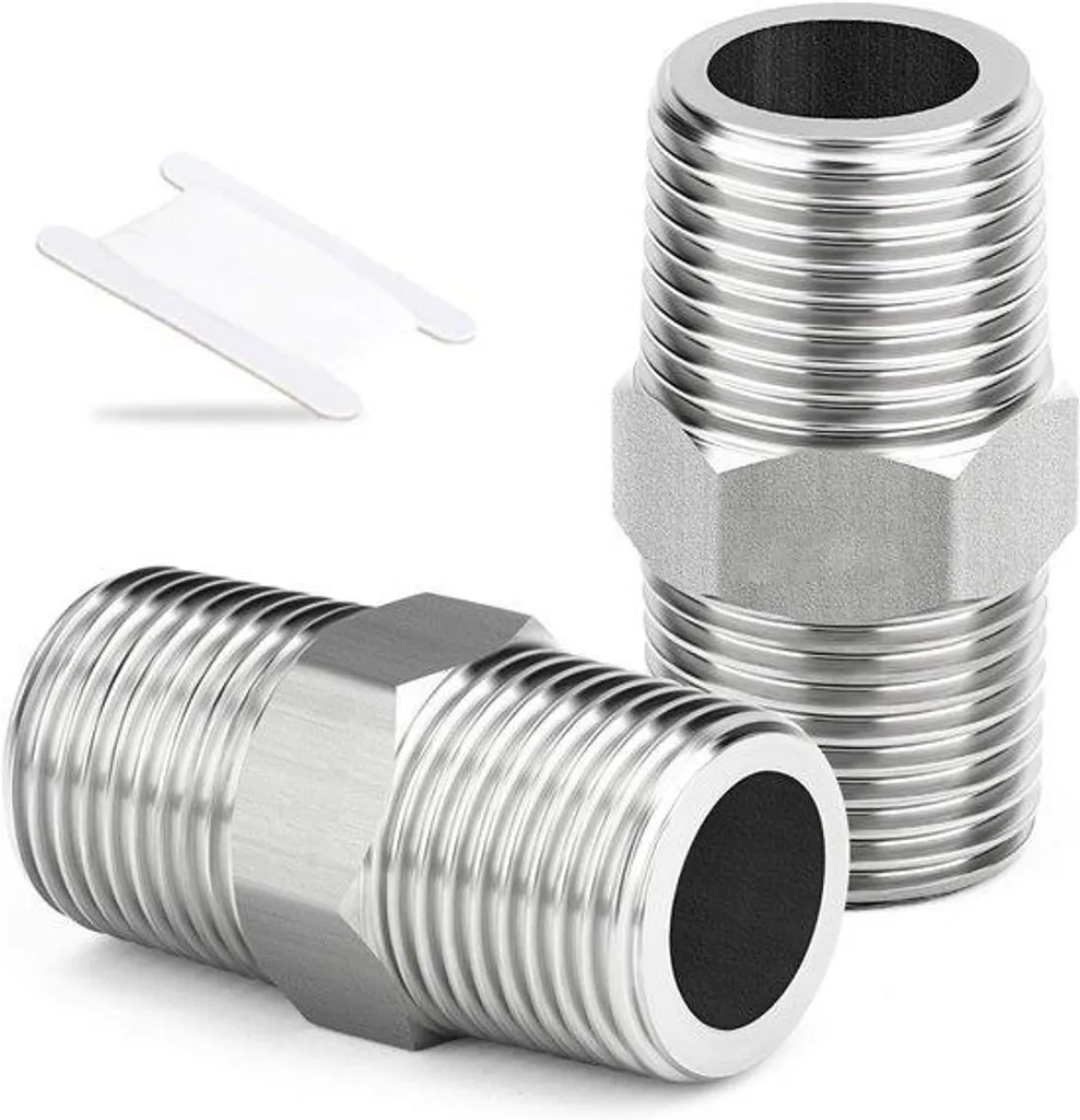Raccord Inox 3/8" BSP Mâle - Stop aux Fuites et à la Rouille - Lot de 2