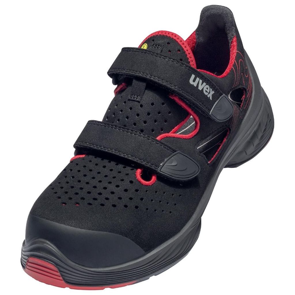 uvex 1 G2 Sandalen S1P schwarz, rot Weite 14 Gr. 36