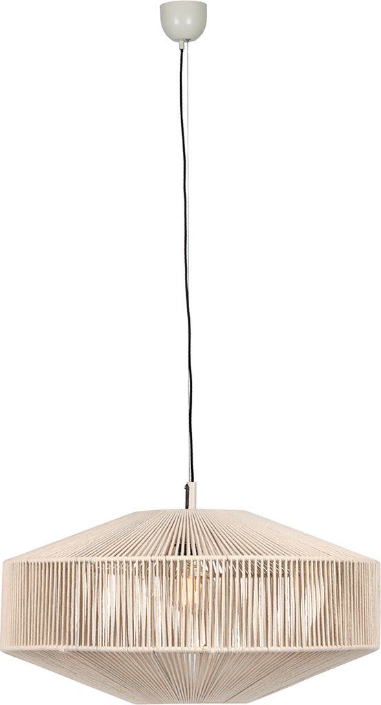 Trio Leuchten - Japandi Japandi Hängelampe I Pendellampe I Pendelleuchte braunes Seil 61cm - Svea I Wohnzimmer I Schlafzimmer - Rund - LED geeigne...
