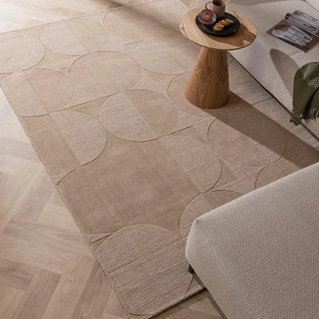 Grand Tapis Laine pour Salon 200x290 cm - Confort et Chaleur Beige