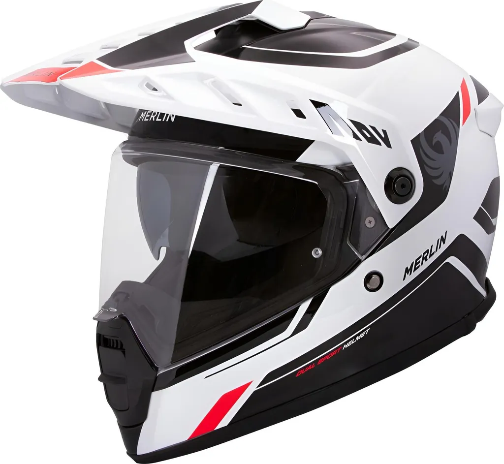 Casque enduro grande taille Merlin Torres Adventure Block blanc rouge