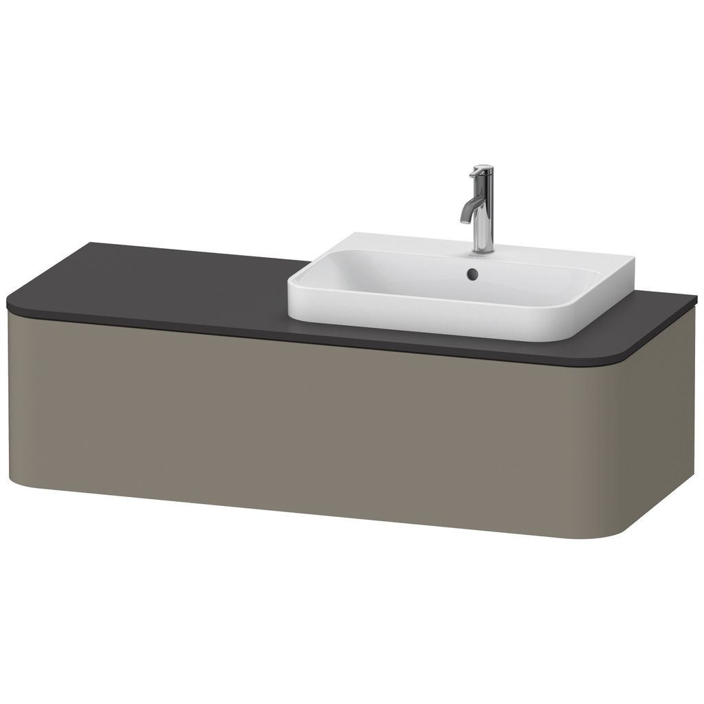 Duravit Happy D.2 Plus Konsolenwaschtischunterbau wandhängend, 1300x550mm, 1 Auszug, für Aufsatzbecken Position rechts, HP4942R9292