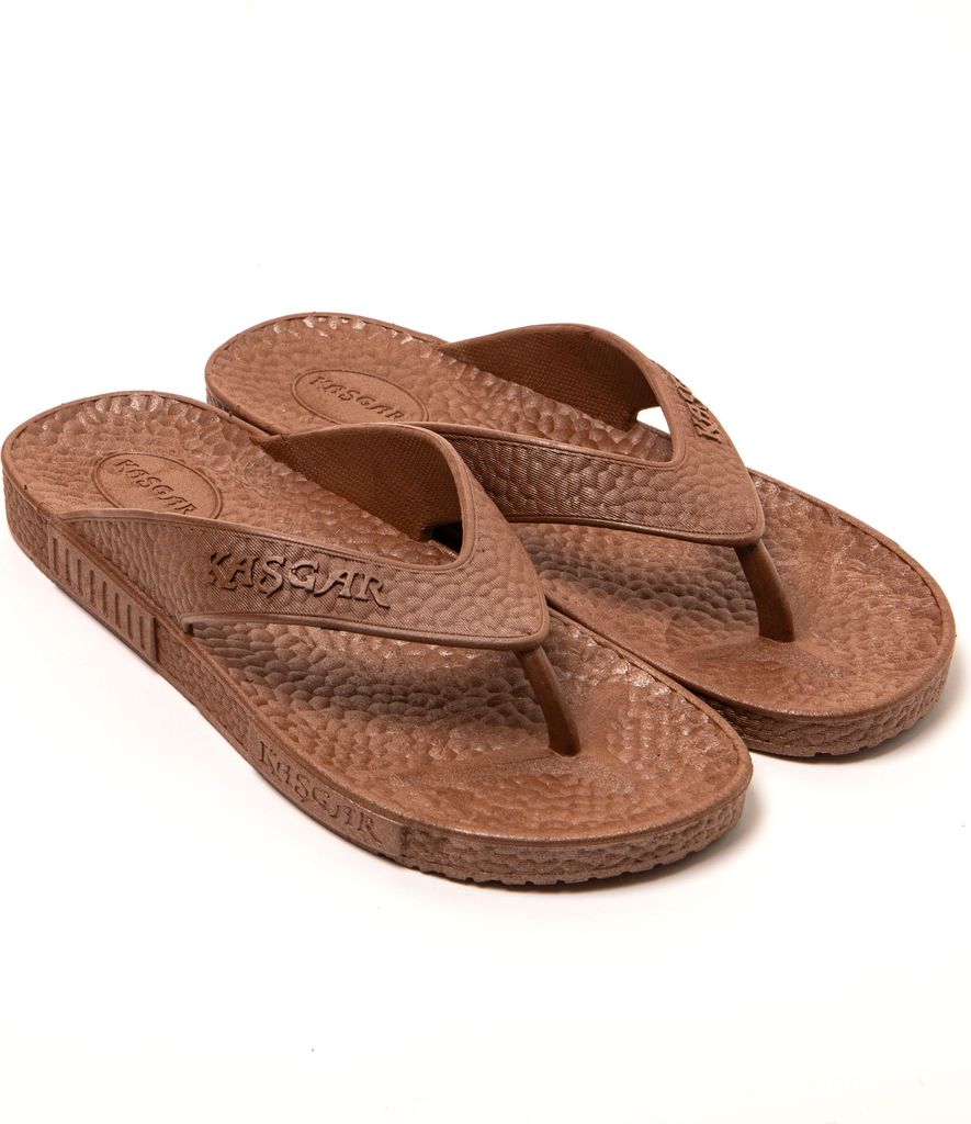 BRASILERAS Herren Zehensandalen mit rutschfester Sohle bequem schuhe für strand/schwimmbad/stadt braun 43 EU - UBGUMI