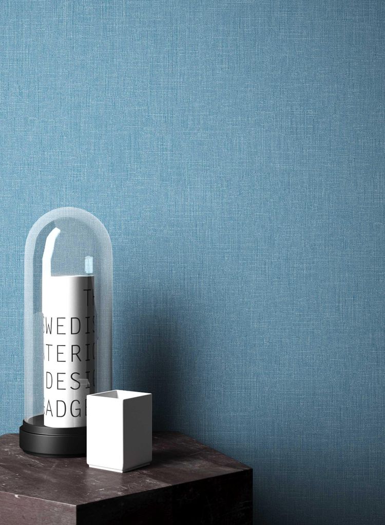 NEWROOM Tapete Blau Vliestapete Unifarbe - Textil Uni   Produktbild 