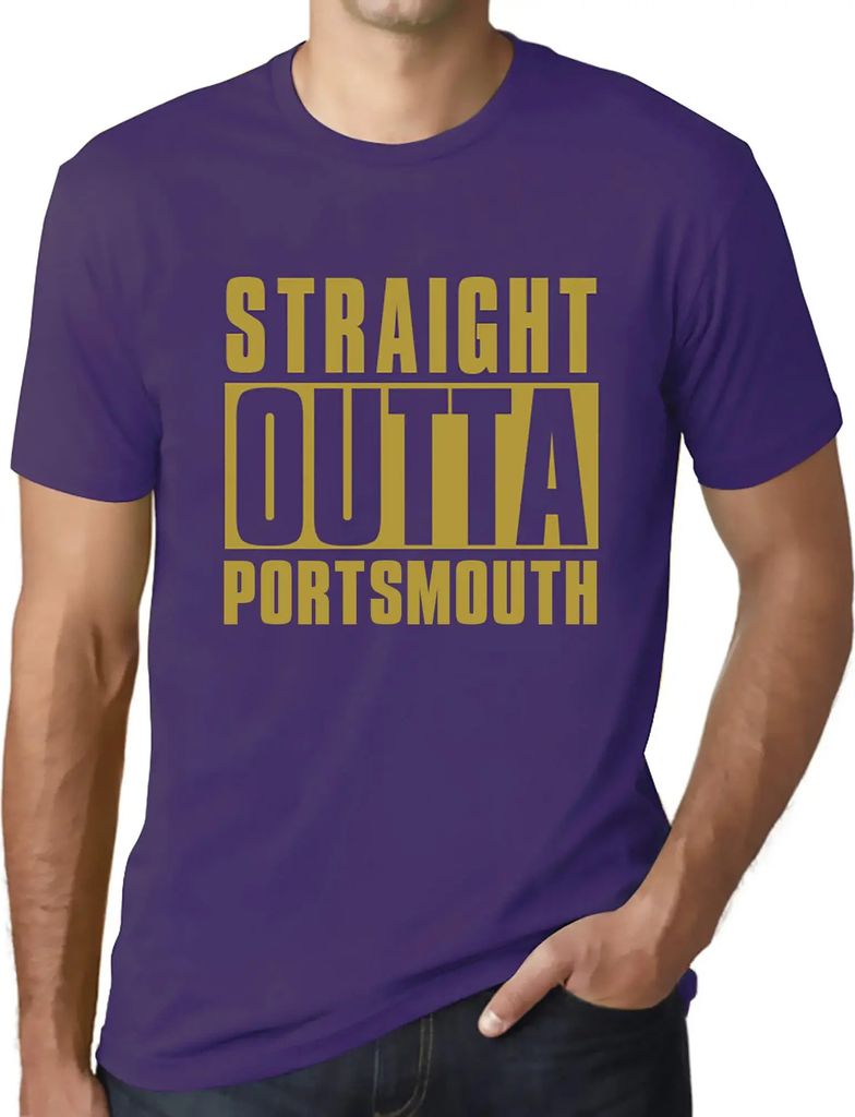 Herren Grafik T-Shirt Straight Outta Portsmouth Öko-Verantwortlich Vintage Jahrgang Kurzarm Lustige Druck Geburtstag Geschenk Mann