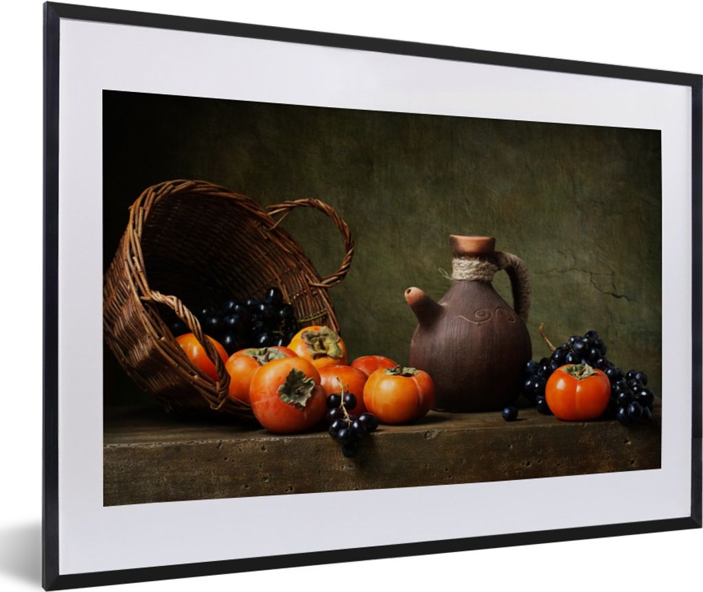 MuchoWow® Gerahmtes Poster Rustikal - Obst - Korb - Produktbild 