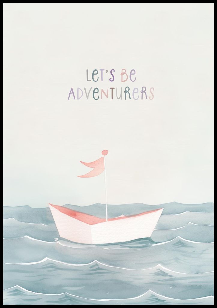 Poster 70x100cm Muster für Kinder, Mädchen und Jungen - Boot