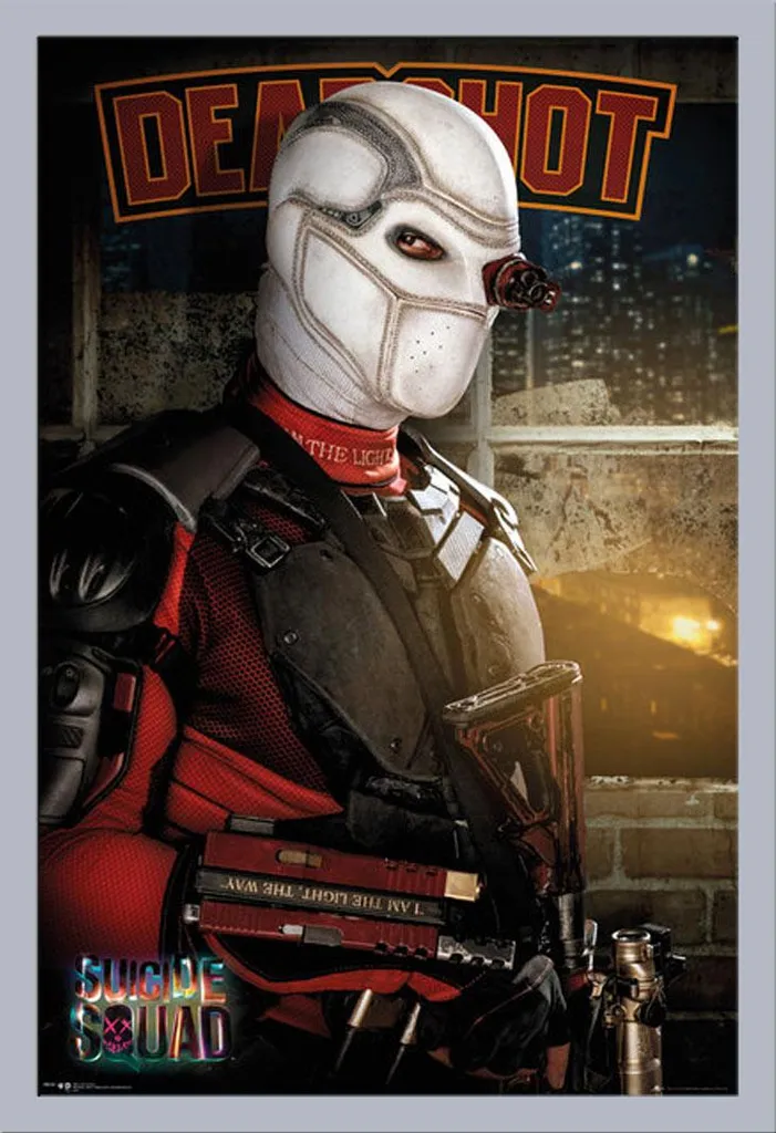 Affiche Suicide Squad Deadshot 61x91,5 cm avec Cadre MDF Argenté Chic
