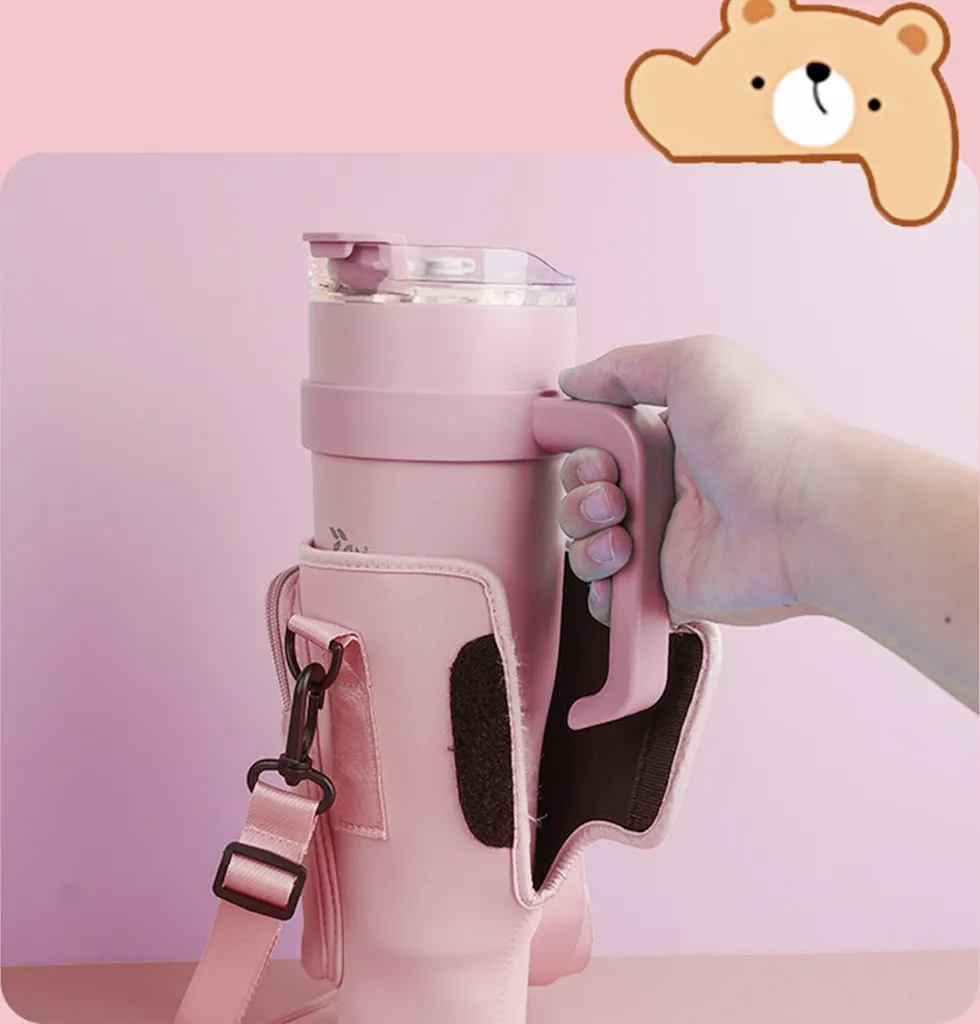 Custodia Tecnica Stanley 40oz Rosa - Tracolla e Tasca Essentials - 5