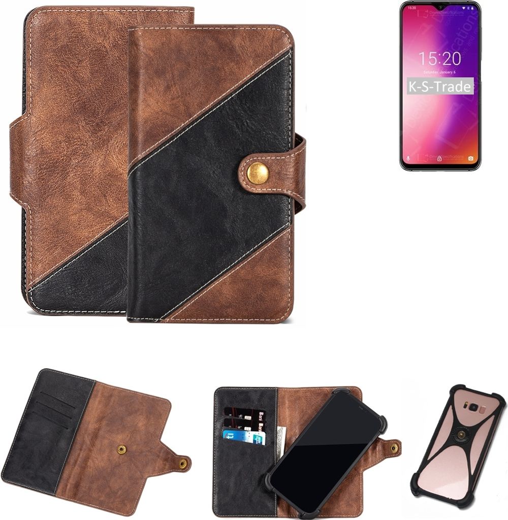 K-S-Trade Handy Hülle Schutz Hülle Schutzhülle Bookstyle Case kompatibel mit UMIDIGI One Max Handy Cover Hülle Schutztasche 1x
