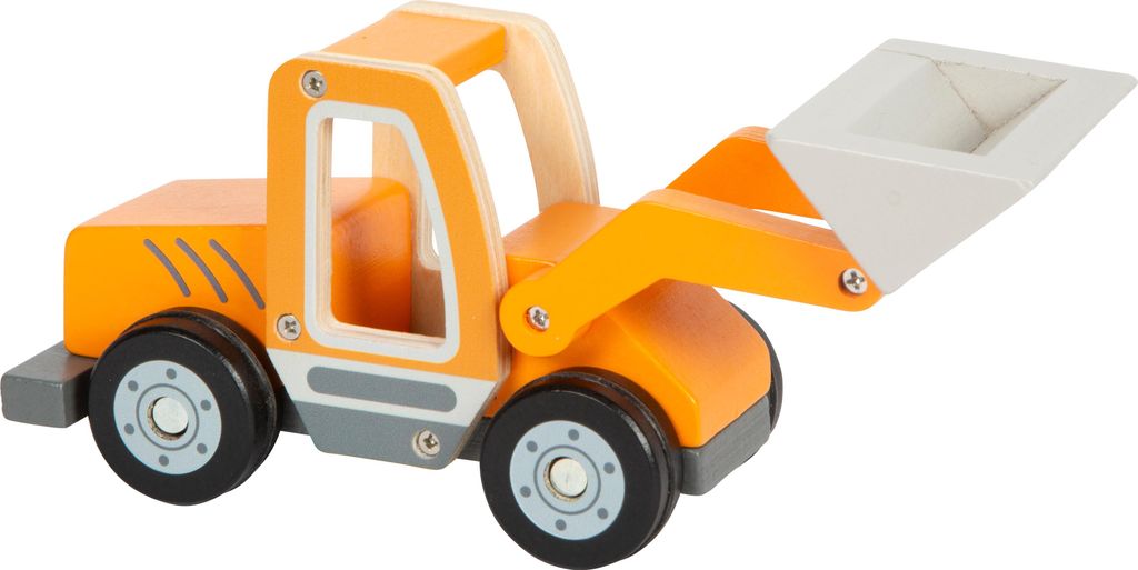 Kleiner Fuß - Radlader aus Holz mit Schaufel