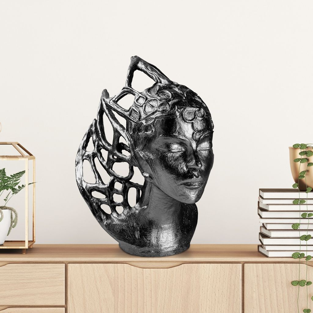 Evila Originals, Yak-036-C, Dekoratives Objekt, Schwarz, 100% POLYESTER, 24 x 32 x 36 cm