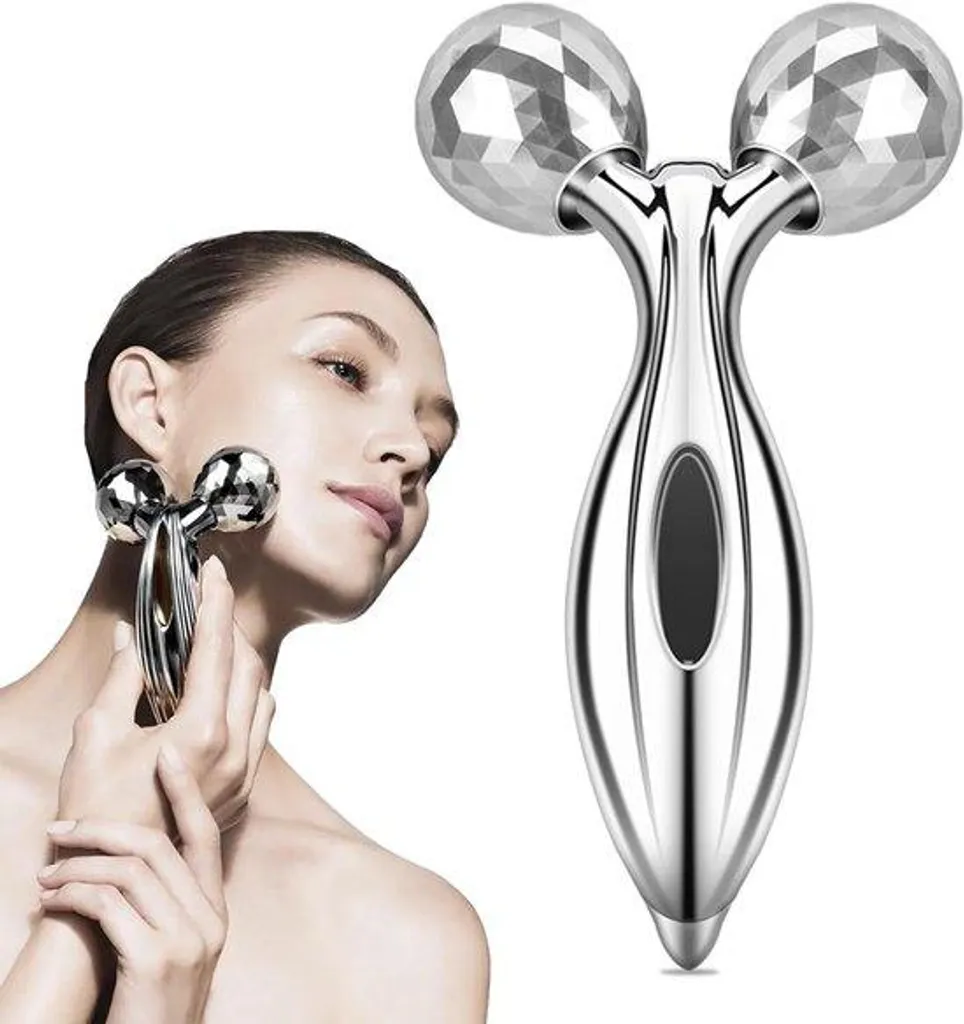 Rouleau de massage facial 3D - Solution anti-poches et teint terne