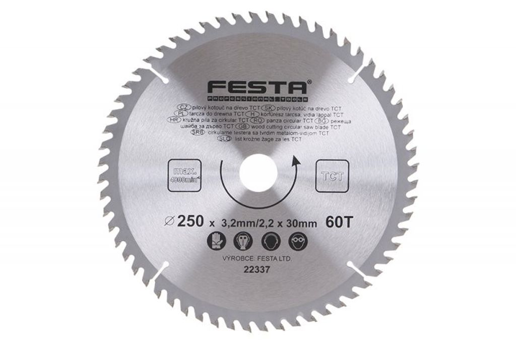 Kreissägeblatt für Holz TCT 250mm/3. 2/30/60 Produktbild 