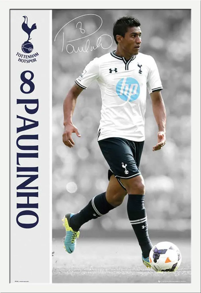 Cornice Bianca Shinsuke per Poster Tottenham Paulinho 13/14 - Calcio