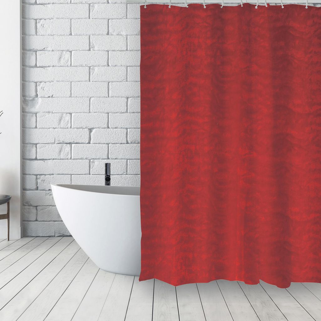 Douchegordijn van polyester, 180 x 200 cm, Marianne, rood, Productafbeelding 