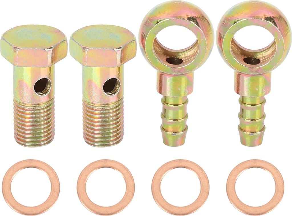 2 Satz Hohlschraube Unterlegscheibe Kit Metall mit 12mm Durchm. für Motorradauto